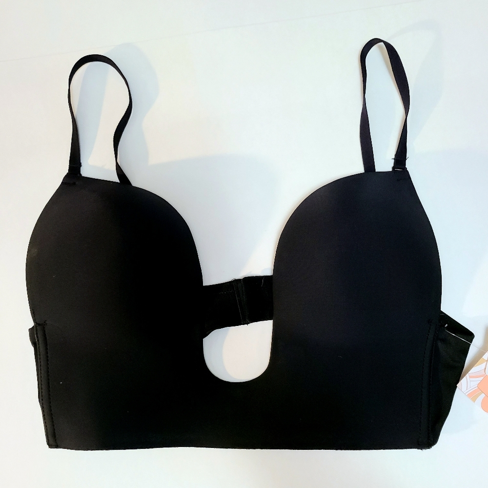 Fashion Forms Black Plunge Bra, Sz 38C